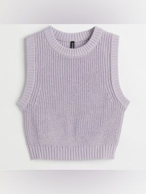H&M Divided Cropped Sweater Vest- Light Purple